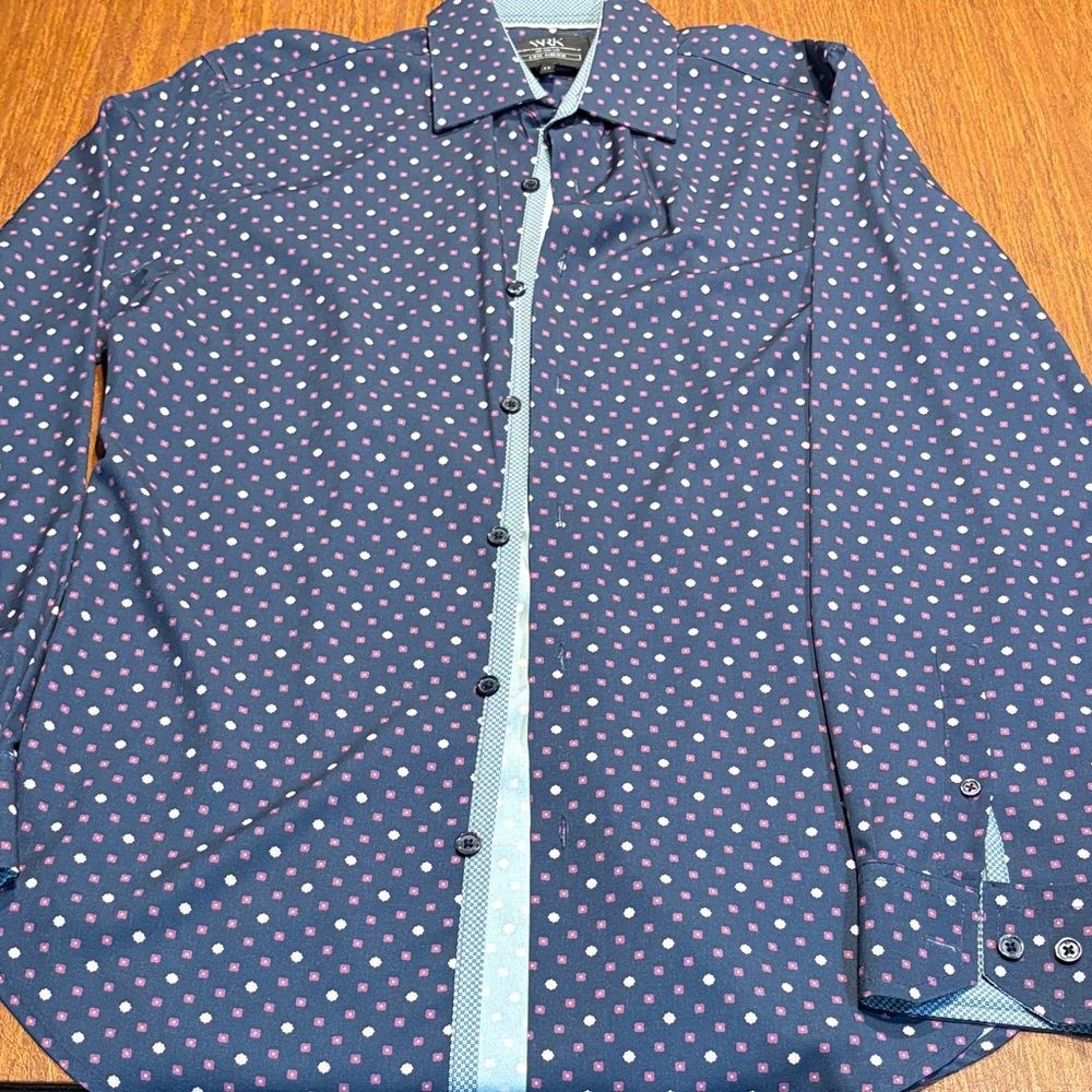 WRK Water wicking Polka Dot Button-Up Shirt